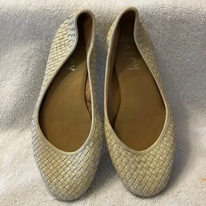 French Sole FS/NY like new leather woven Ballet Flats